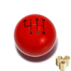 Pommeau levier de vitesse universel boîte 6 rouge compatible véhicules avec bague de marche arrière.