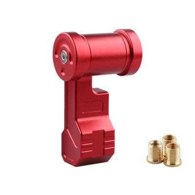 Pommeau de vitesse original en forme de manette de gaz d'avion de couleur rouge.
