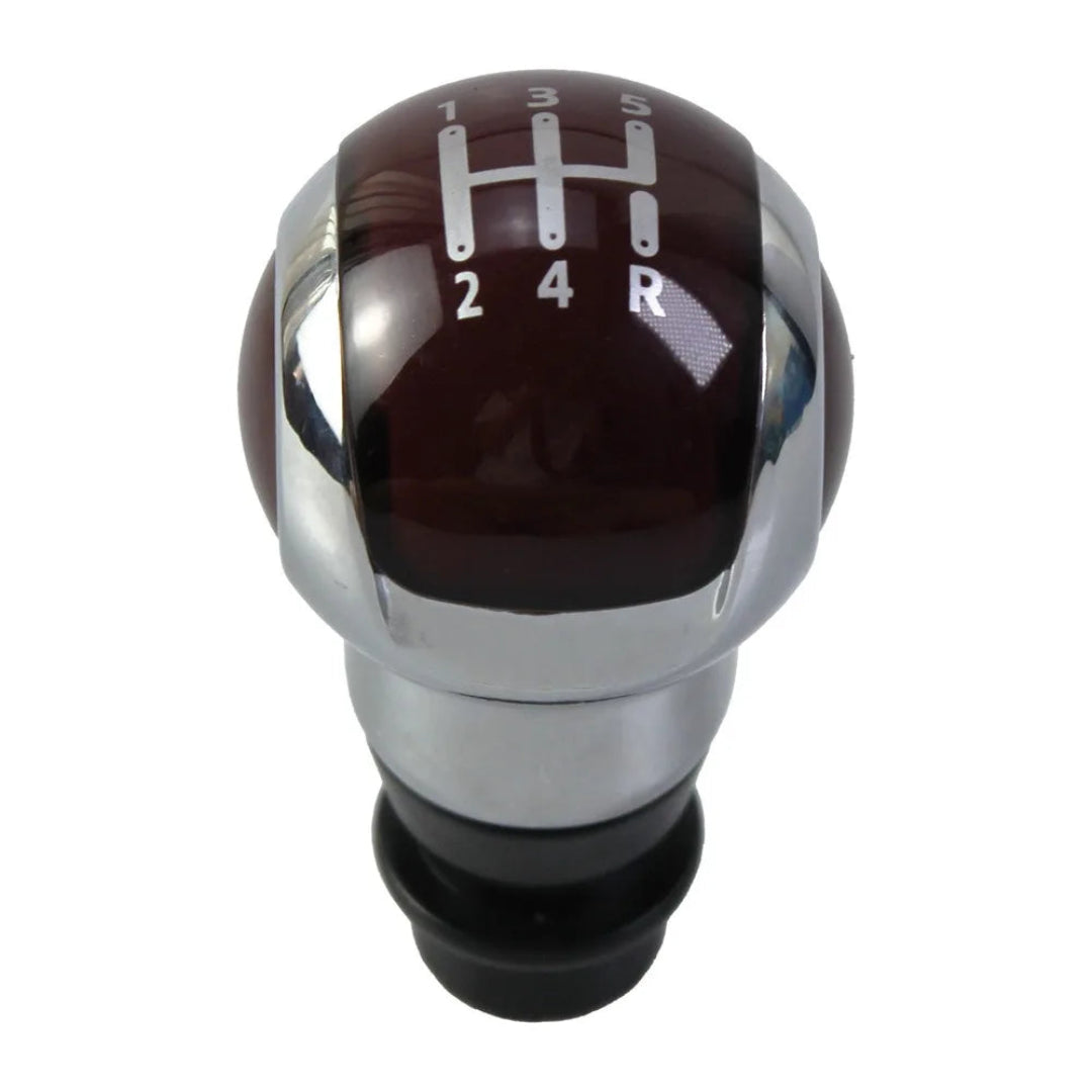 Pommeau levier de vitesse DS3 couleur rouge bordeaux et gris pour boîte 5 vitesses.