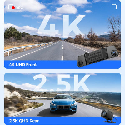 Qualité d'image de la caméra avant et arrière du dashcam PG17 Max.