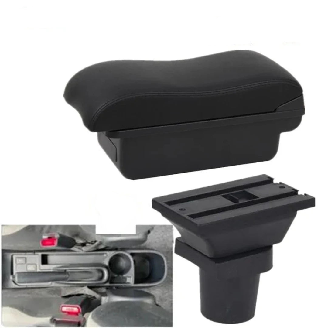 Accoudoir pour Toyota Yaris de forme incurvé, de couleur noir. Sans port USB.