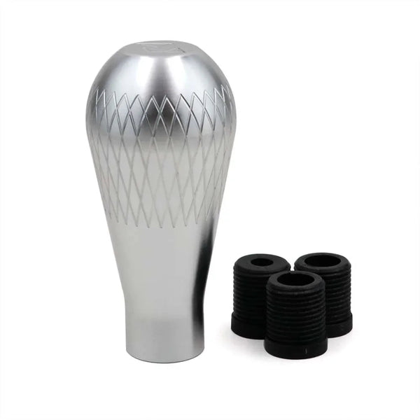 Pommeau de vitesse tuning V3 et ses 3 adaptateurs de couleur gris.