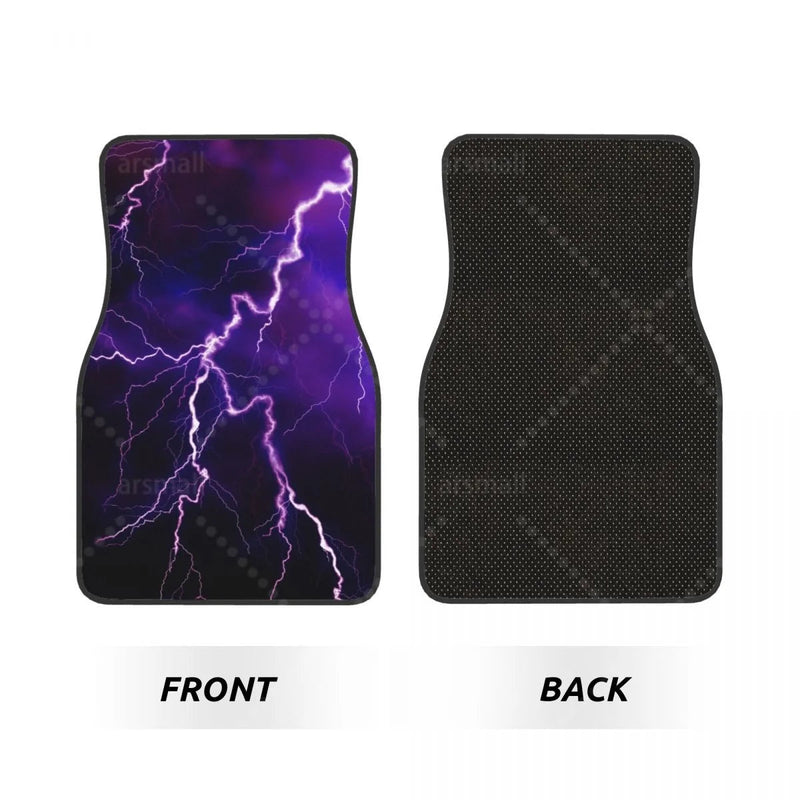 Tapis de sol voiture éclair violet, jeu de 4 pièces avant et arrière