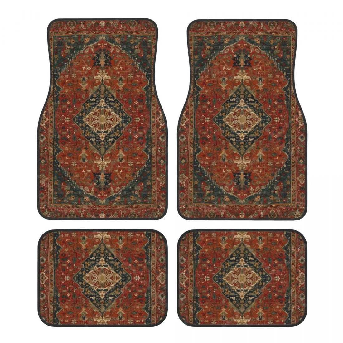 Tapis de sol voiture persan rouge, déclinaison 2 du médaillon