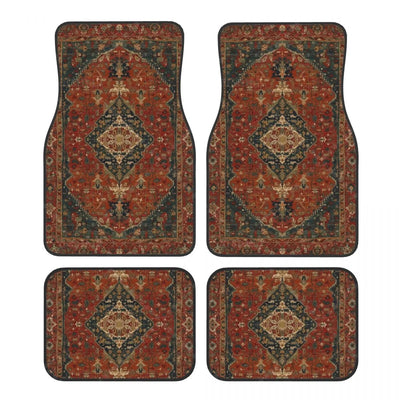 Tapis de sol voiture persan rouge, déclinaison 2 du médaillon