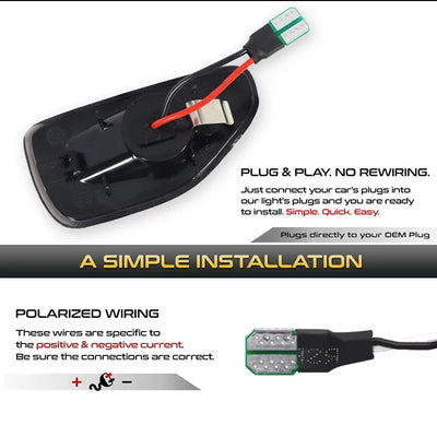 Dos d'un répétiteur latéral dynamique Dacia fumé, avec fil rouge et connecteur plug and play