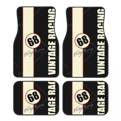 Tapis de sol voiture vintage racing, déclinaison 4 du motif au numéro 68