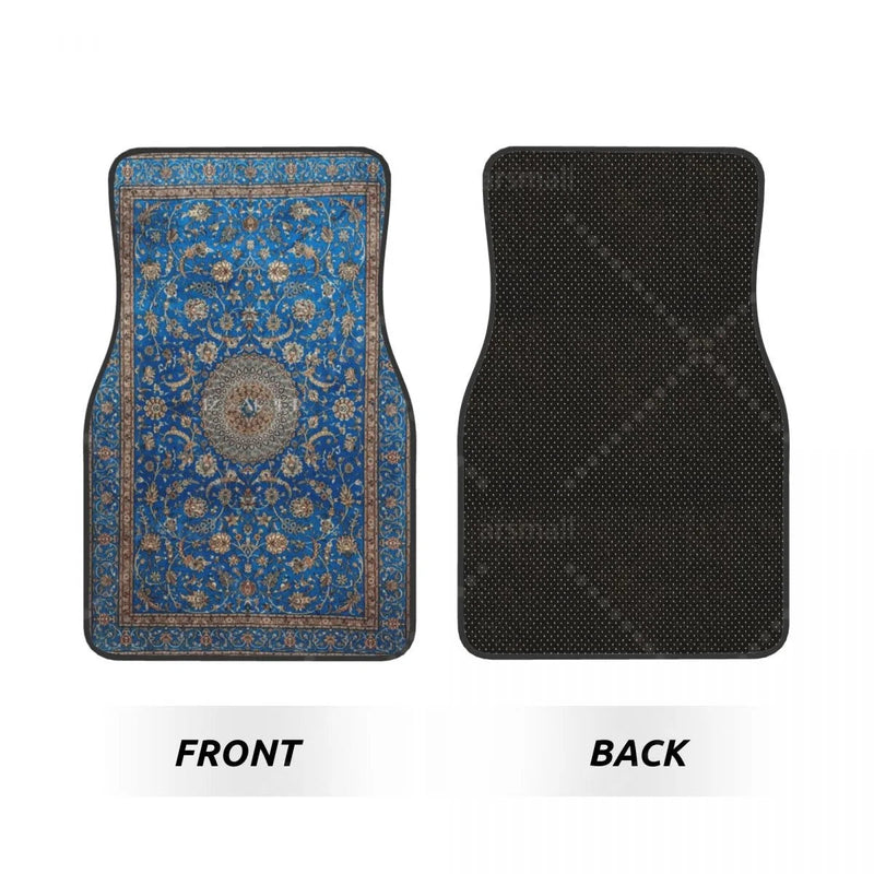 Tapis de sol voiture persan bleu roi, jeu de 4 pièces avant et arrière