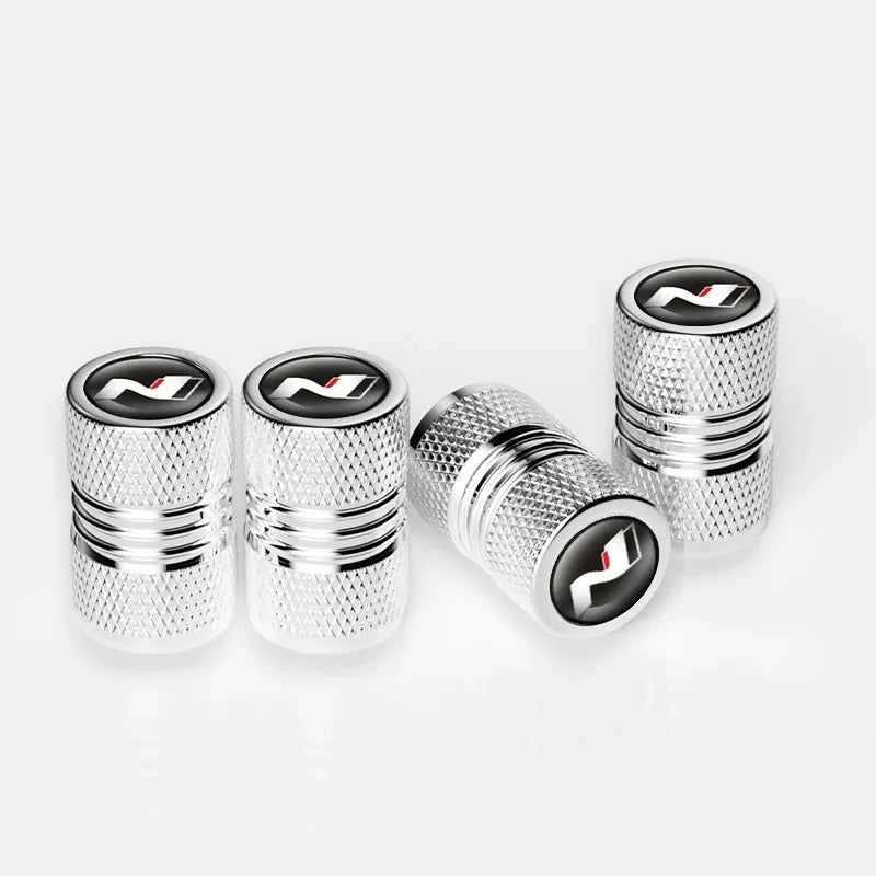 Bouchon de valve Hyundai de couleur argent.