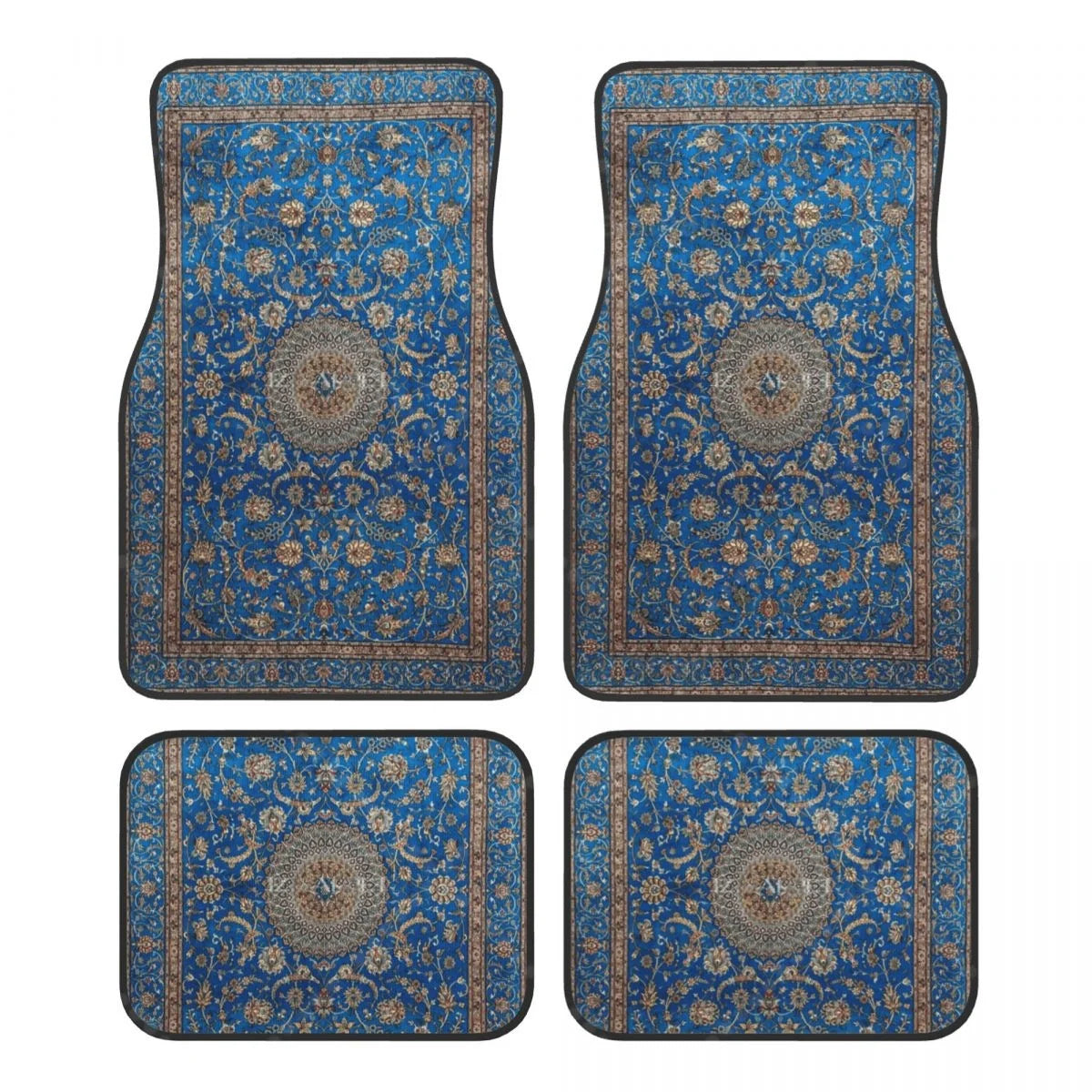Tapis de sol voiture persan bleu roi, jeu de 4 pièces avant et arrière