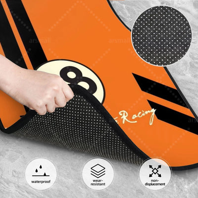 Face inférieure à picots antidérapants du tapis de sol vintage racing