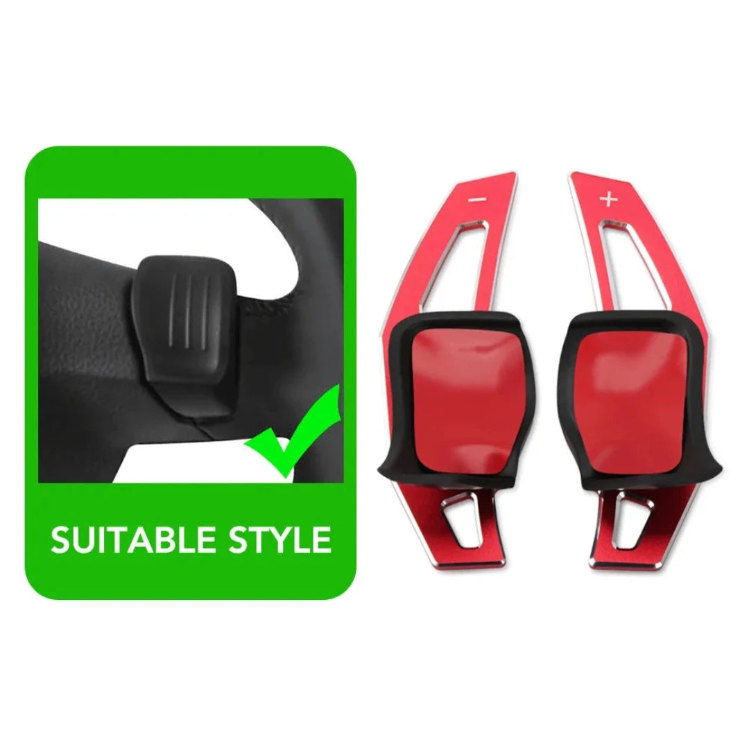 Extension palette au volant Golf 5 et 6 de couleur rouge.