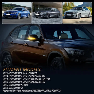 Liste de compatibilité BMW Séries 1 à 4, X1 E84 et i3, avec références OEM 63137280771 et 63137280772