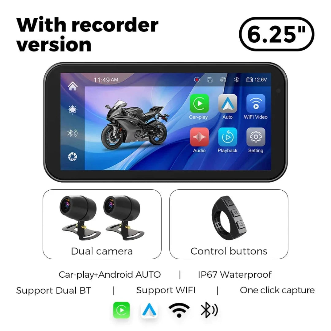 Carplay moto avec caméra.