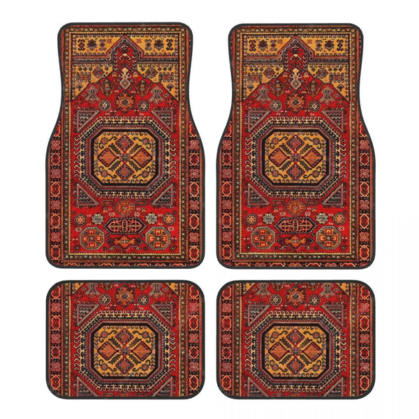 Tapis de sol voiture persan rouge, jeu de 4 pièces avant et arrière
