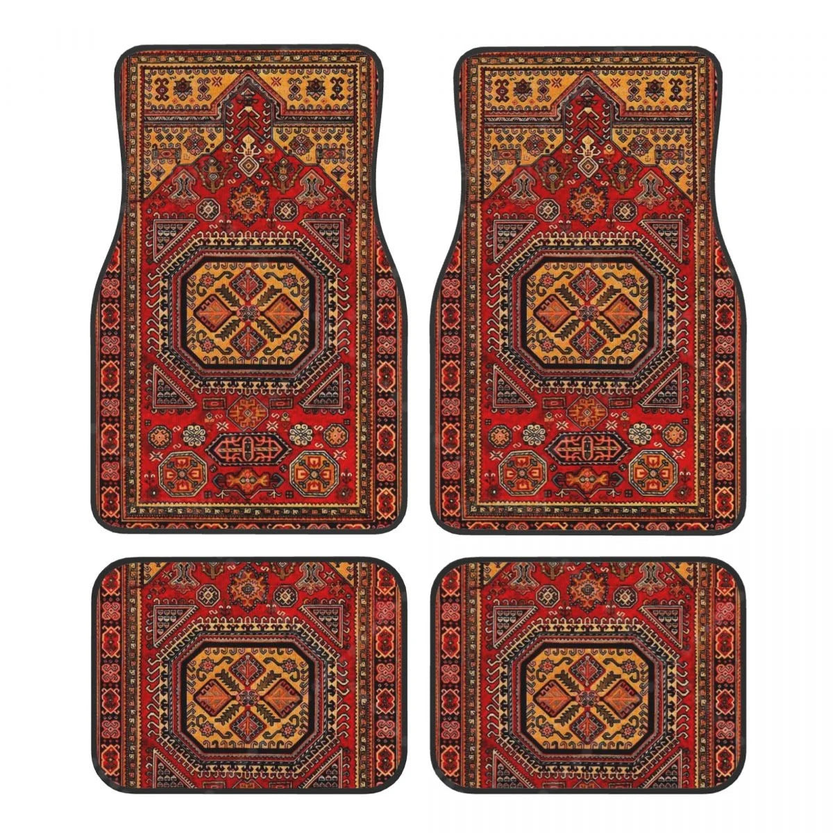 Tapis de sol voiture persan rouge, jeu de 4 pièces avant et arrière