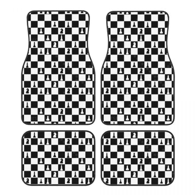 Tapis de sol voiture échiquier, déclinaison 2 aux cases plus serrées