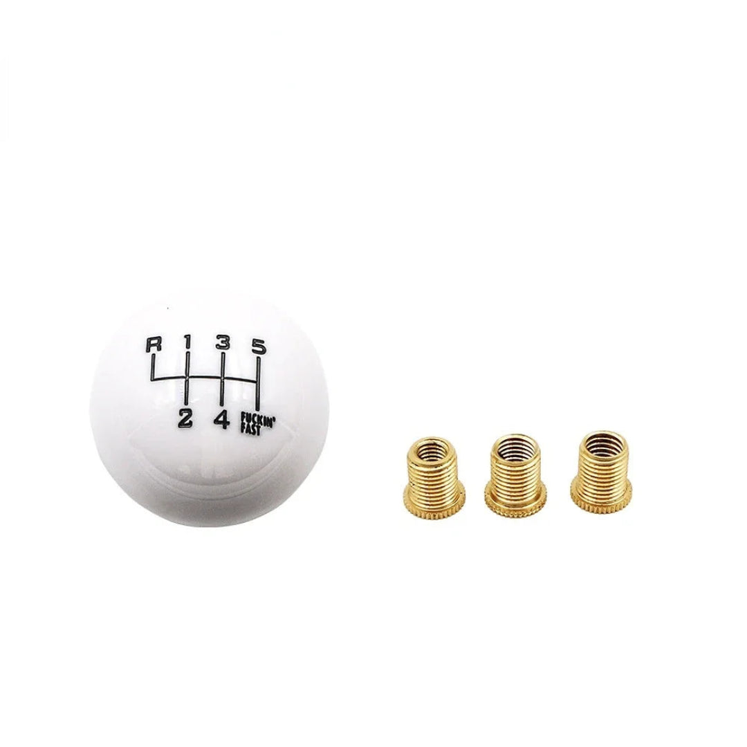 Pommeau de vitesse universel original de couleur blanc, pour boîte 6 vitesses.