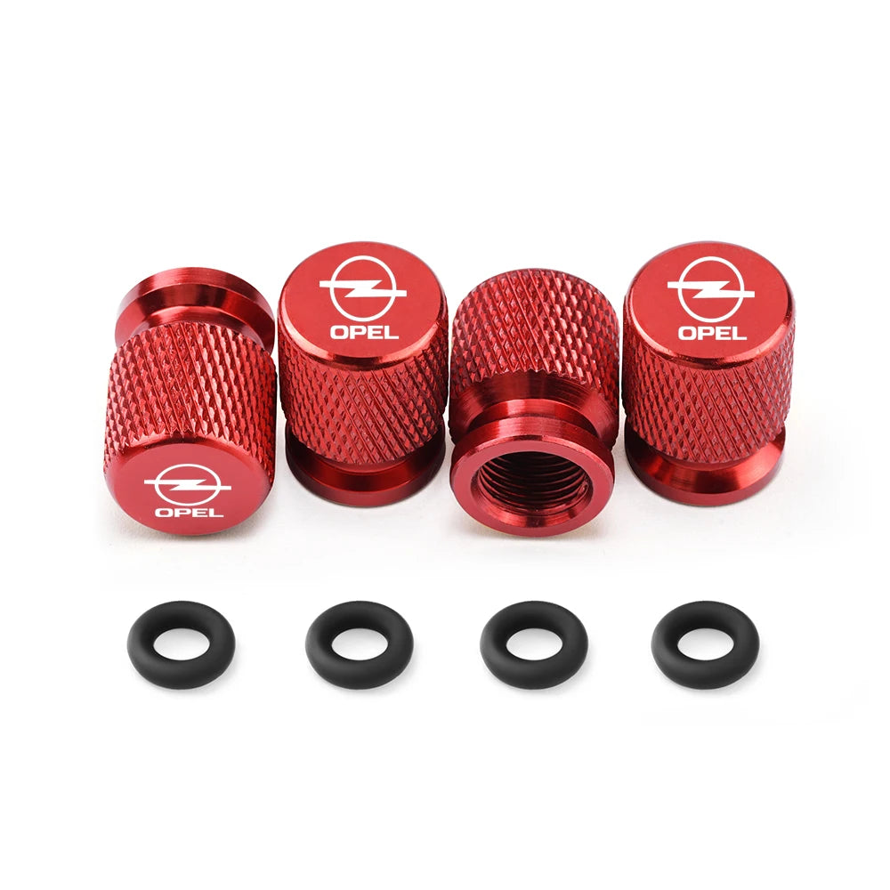 Bouchon de valve Opel de couleur rouge. Avec partie en caoutchouc pour éviter toute fuite d'air.