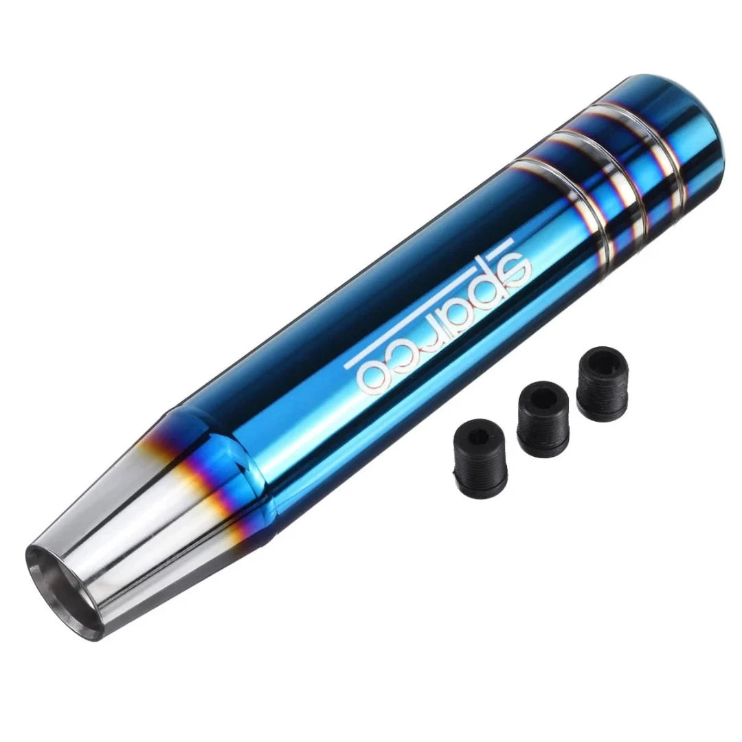 Pommeau de vitesse Sparco, couleur bleu avec ses adaptateurs.