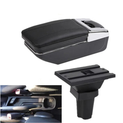 Accoudoir de voiture pour Kia Picanto de couleur noir sans port USB.