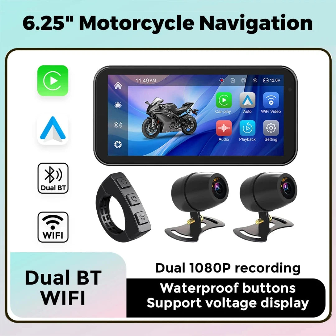 Carplay moto avec le mode Android et Apple carplay.