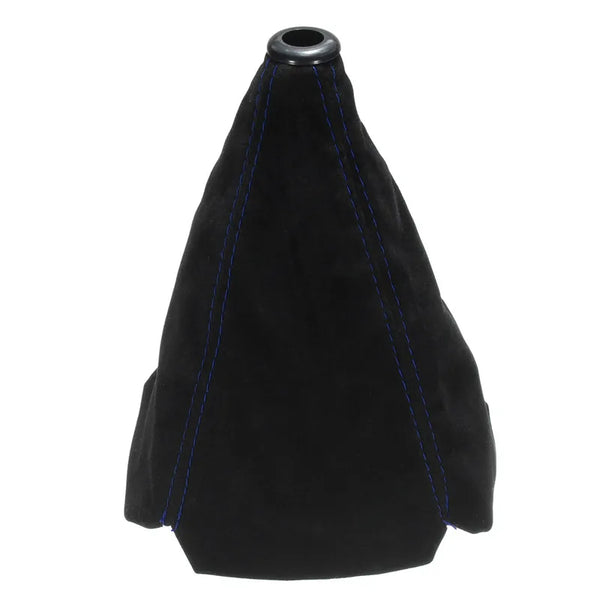 Soufflet levier de vitesse universel couleur noire avec surpiqure bleu.