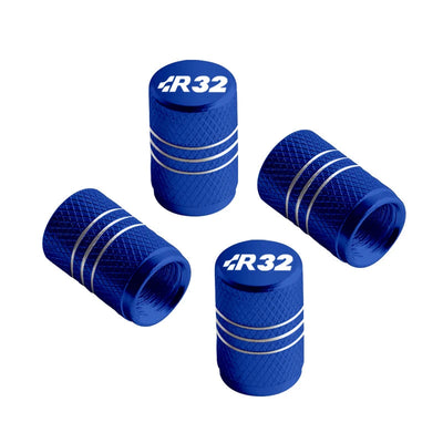 R32 Emblem Badge Car Wheel Tire Valve Caps Tyre Stem Covers For POLO Golf 3 4 5 6 7 Polo MK3 MK4 MK5 MK6 MK7 Accessories Pommeau de vitesse