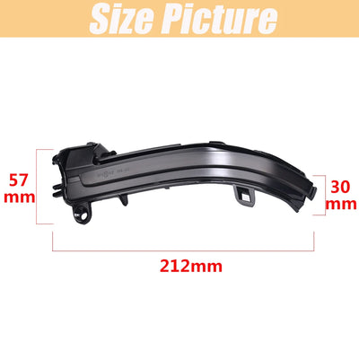 Clignotant fumé coté de 212 mm de long, 57 mm de haut et 30 mm de profondeur