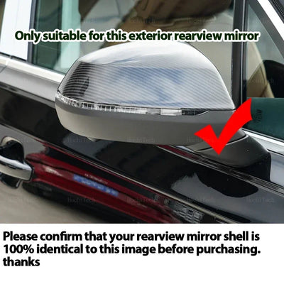 Coque de rétroviseur carbone et chromé avec clignotant intégré, mention de compatibilité avec ce rétroviseur uniquement