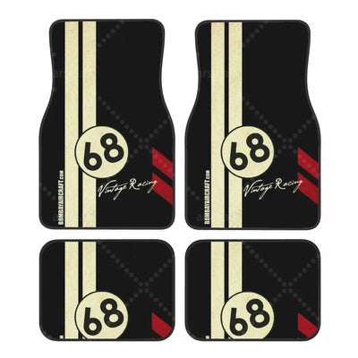 Tapis de sol voiture vintage racing, déclinaison 2 du motif au numéro 68