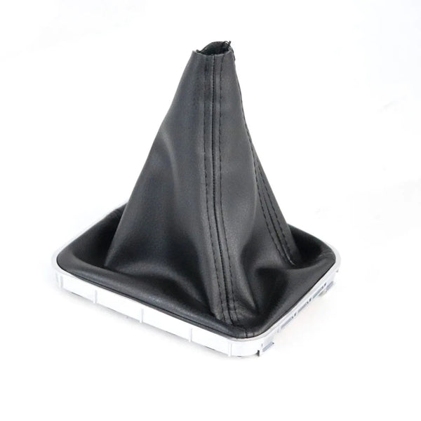 Soufflet de levier de vitesse pour Opel Zafira B, de couleur noir avec socle de couleur chrome.