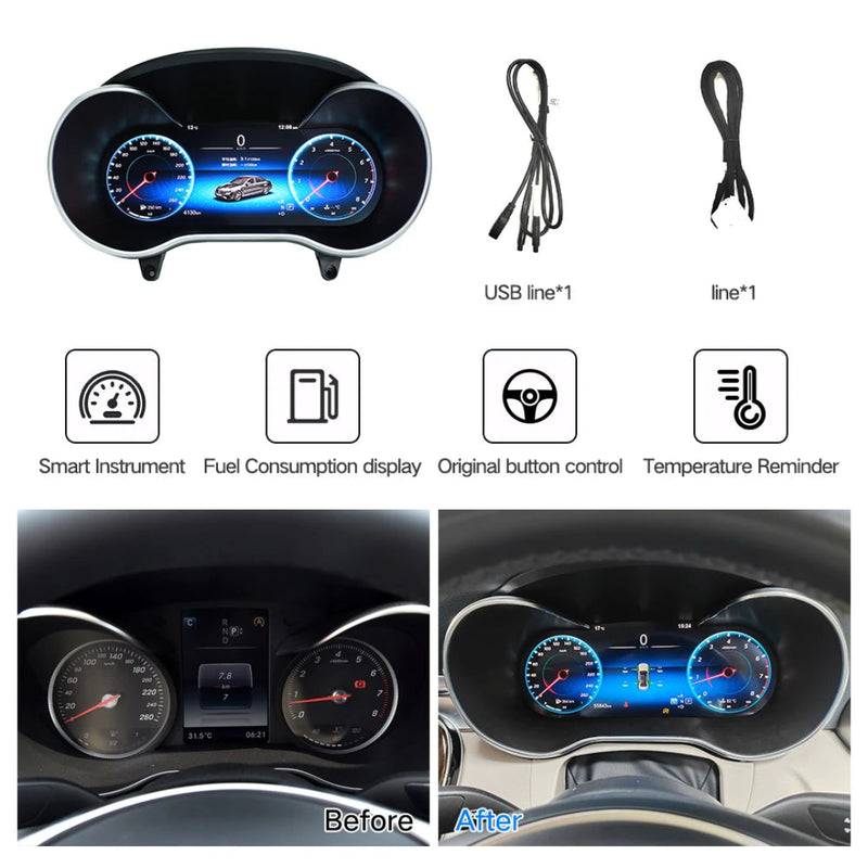 Tableau numérique pour Mercedes GLC, avec linux système emarqué.