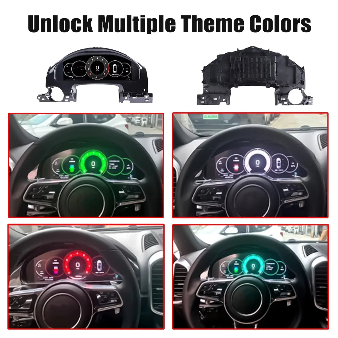 Plusieurs thèmes de couleur disponible pour le virtual cockpit Porsche Cayenne.