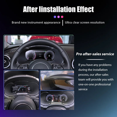 Présentation du visuel après l'installation du virtual cockpit Audi A4.