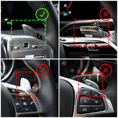 Visuel sur 4 différents style de palettes au volant et sur celui qui correspond parfaitement.