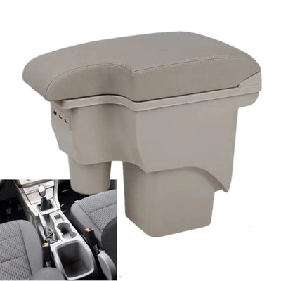 Accoudoir central Ford Focus beige, coussin surpiqué ton sur ton et bac de rangement