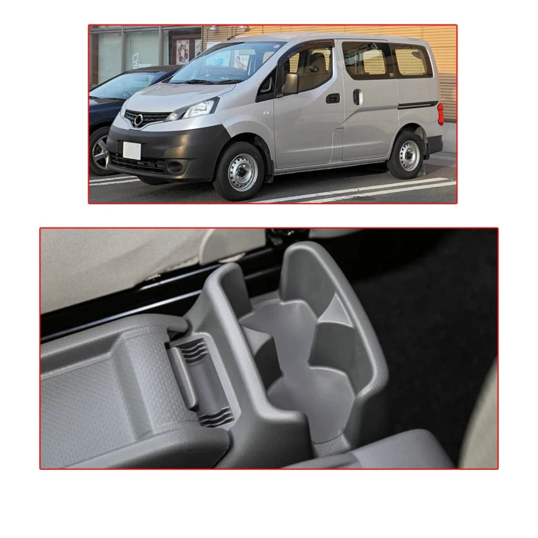 Accoudoir Nissan Evalia : le véhicule concerné et l'emplacement de la console centrale d'origine avant montage