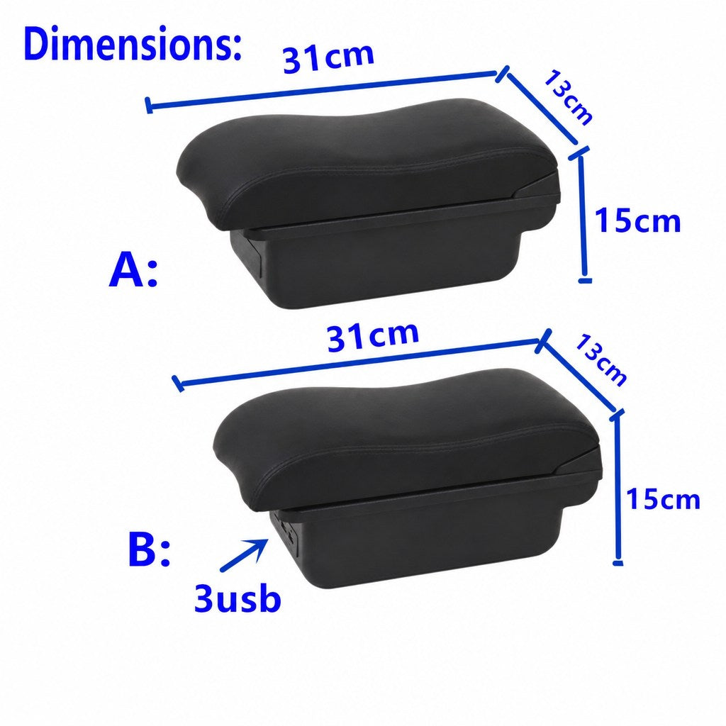 Dimensions de l'accoudoir Opel Corsa F, simple et double étage