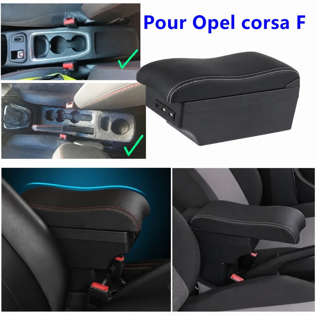 Accoudoir Opel Corsa F avec repose-bras rembourré et rangement