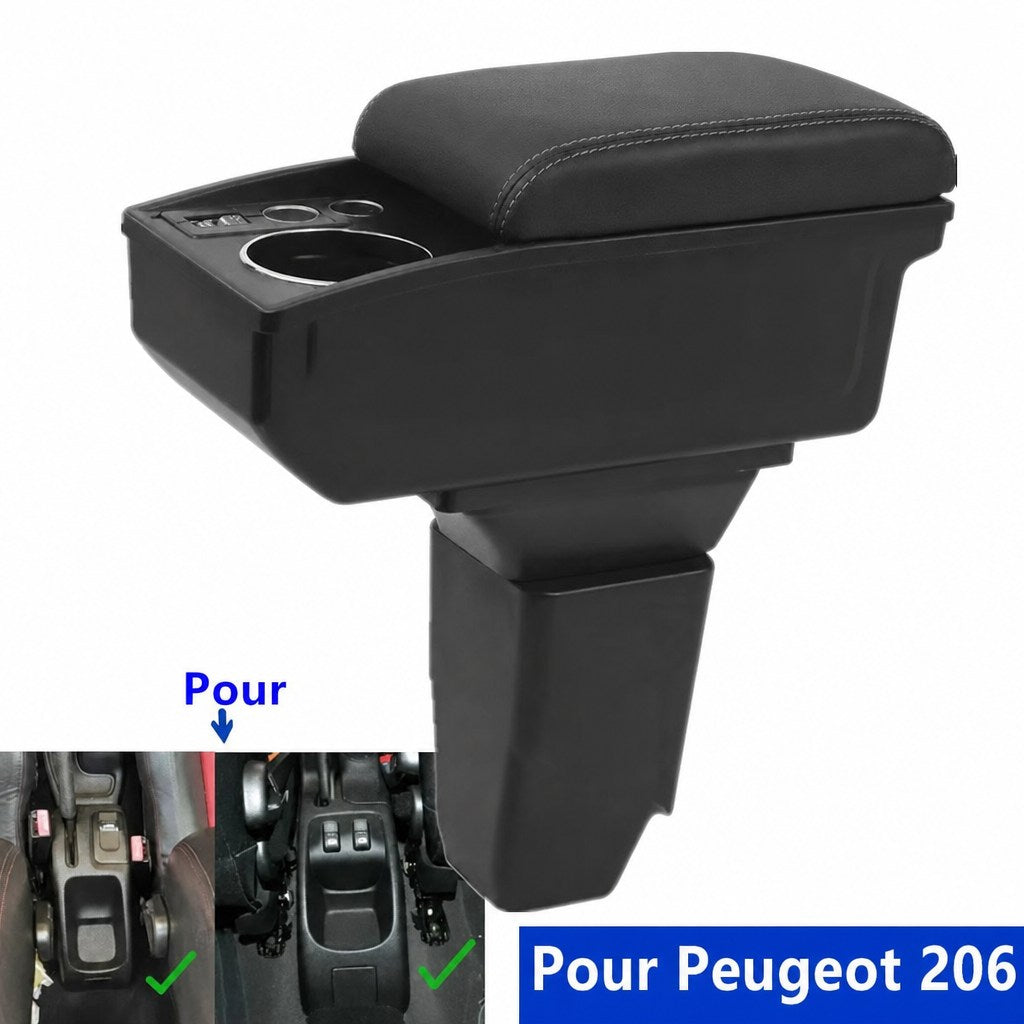 Accoudoir Peugeot 206 avec repose-bras rembourré et rangement