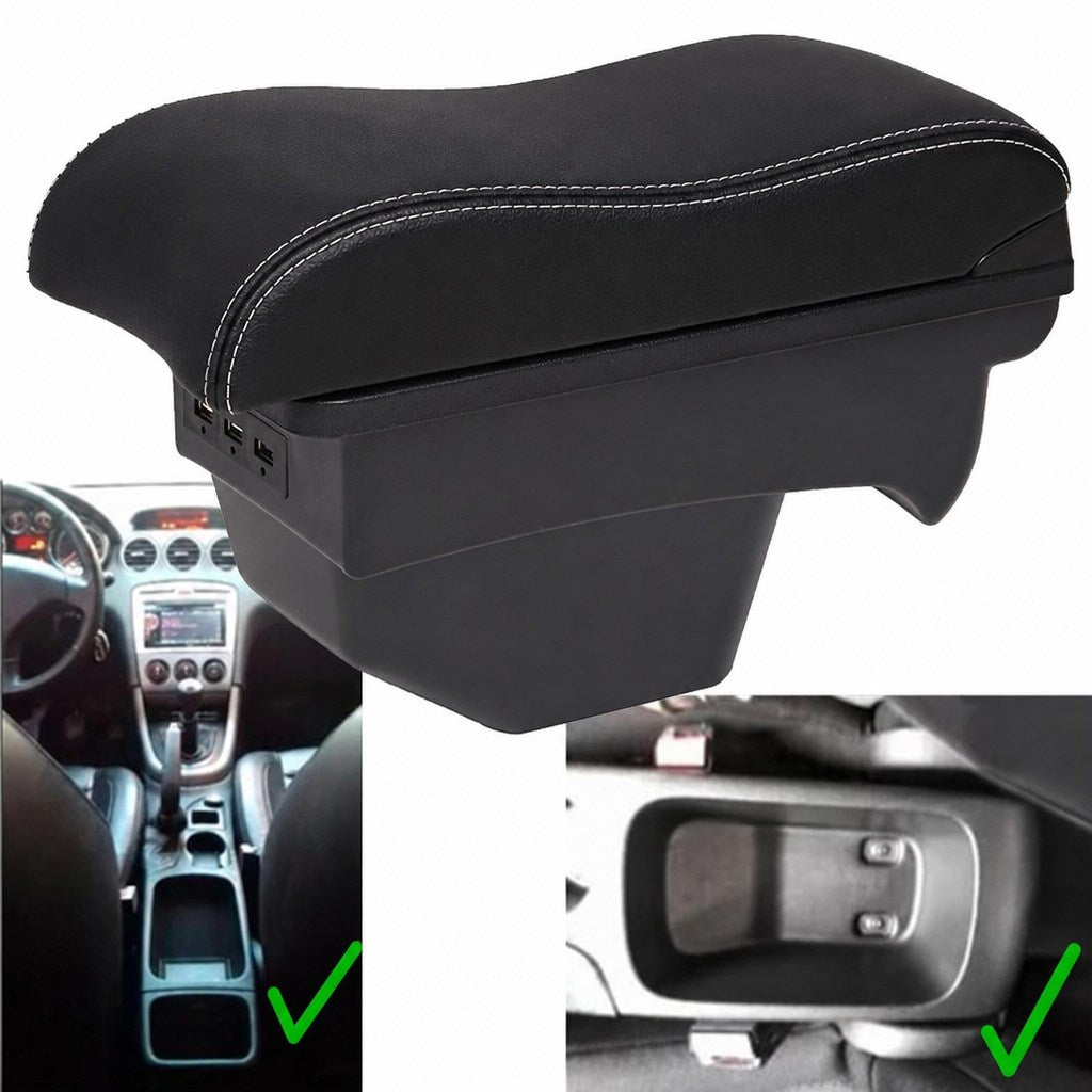 Accoudoir Peugeot 308 couture blanche et consoles compatibles