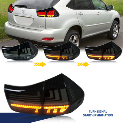 Clignotant séquentiel ambre des feux arrière LED sur un Lexus RX