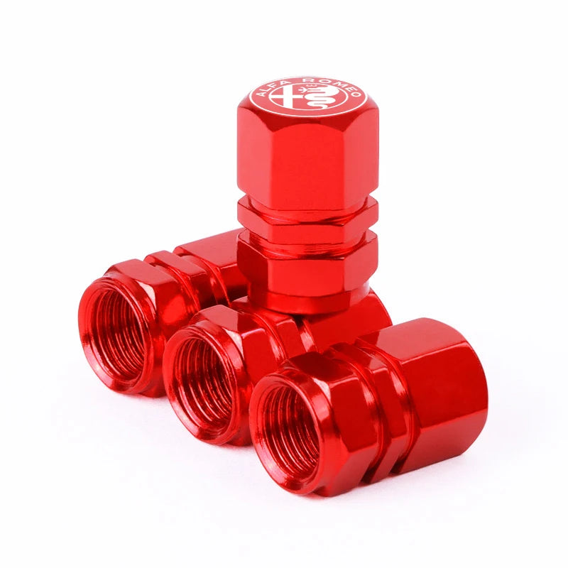 Bouchon de valve Alfa Romeo rouge à l'emblème de la marque