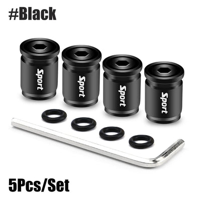 Bouchon de valve antivol noir, lot de 5 pièces dont la clé de démontage