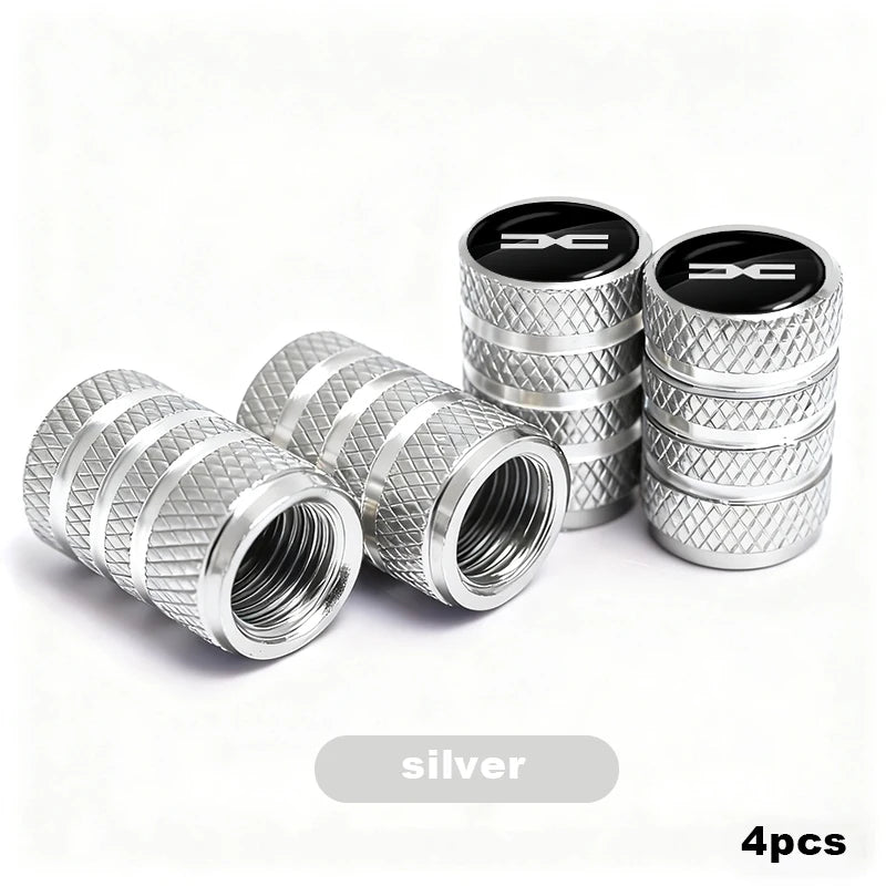 Bouchon de valve Duster argent, capuchon aluminium à filetage standard