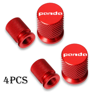 Bouchon de valve Fiat Panda rouge, jeu de 4 pièces universelles