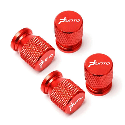 Bouchon de valve Fiat Punto rouge, lot de 4 capuchons aluminium