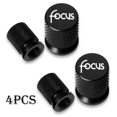 Bouchon de valve Ford Focus noir, collerette qui masque le pied de valve
