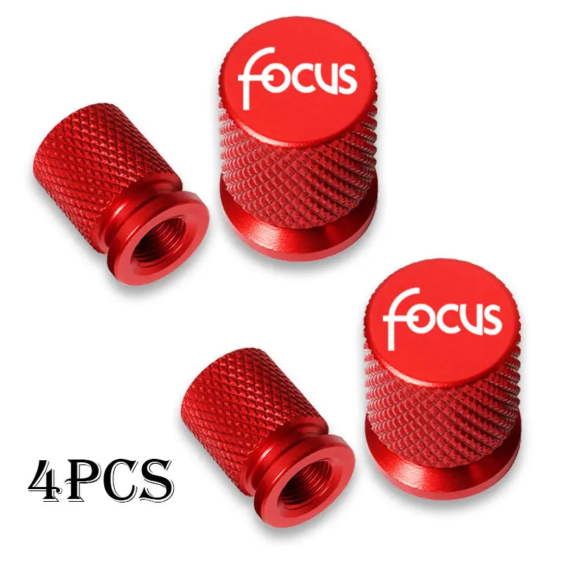 Bouchon de valve Ford Focus rouge, lettrage focus gravé sur le dessus